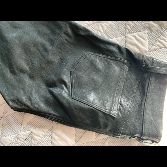 J Brand Forest Green "Super Skinny" Leather Pant - Picture 4 of 11